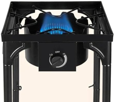 INTEC - Réchaud Gaz 4 pieds 4.5KW Modulable 3 Hauteurs - Cuisine Extérieure Dimensions 40 x 40 x H78cm Allumage Piezo