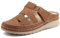 JOMIX Ciabatte Donna Estive Ortopediche Comodi Sandali Anziani con Zeppa Pantofole Ergonomiche Plantare Imbottito Morbido Scarpe Aperte da Casa per Signora Traforata Traspirante WOX250651 Marrone 40