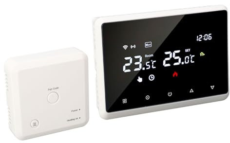 Smart Thermostat, Voice Control, 0.5℃ Accuracy, Timing, Home Thermostat for Gas Boilers and Hot Water Heating, Compatible with Amazon, for Xiaodu, Yandex