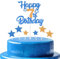 Orange Blue Birthday Cake Topper, Cartoon Themed Children Party Number 7 Cake Happy Decoration,Double-sided Shine Boys Girls Birthday Celebration Decoration