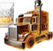 Caraffa Vino - Bottiglia Whisky Mezzo Camion | Contenitore Liquori Cucina 375 Ml Con Tappo Decorativo Per Eventi E Intrattenimento Domestico