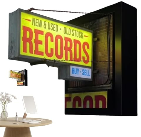 Record Store Retro Wall Light - Antique LED -Lampe, Vintage -Aufnahme Player -Spiel | Eleganter Schlafzimmerakzent, Restaurant -Beleuchtung in Restaurant, exquisite Heimdekoration, künstlerisches deko