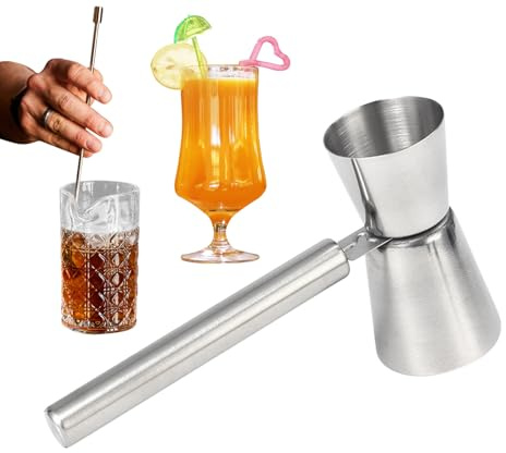 Zyntora Jigger De Mesure Pour Cocktail,Verre Doseur Double Pour Alcools Et Cocktails | Outils de Mesure d'Alcool et Fournitures pour Barman pour Barbecue Maison Professionnels Amateurs Fête Débutants