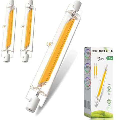 MJGFD R7S LED 118mm Dimmbar, 20W R7S LED Ersatz für 200W Halogenstab, Warmweiß 3000K, 2000 Lumen, 360° Strahlwinkel, Kein Flackern, für Flur/Deckenlampe/Stehlampe, 2PCS