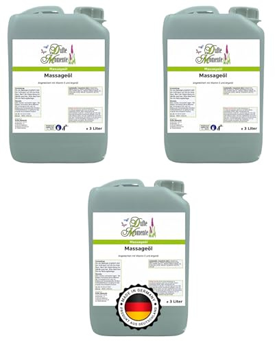 Dufte Momente Massageöl Set – 3 × 3 Liter – freie Duftwahl – Pflanzenölbasis – natürliche Pflege & geschmeidige Gleitfähigkeit – Wellness & Massage – Made in Germany