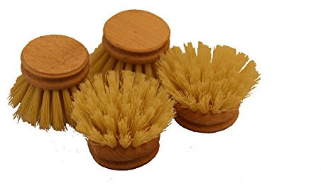 Gluecksshop 4 STK.Spülbürsten Ersatzköpfe für Holzspülbürste naturell Ø 6,5 cm