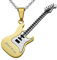 Hanessa Personalisierte Kette mit Gravur Edelstahl 50 cm mit Anhänger E-Gitarre für Musiker in gold - Personalisierte Halskette für Männer und Frauen - Personalisierter Schmuck Damen Herren