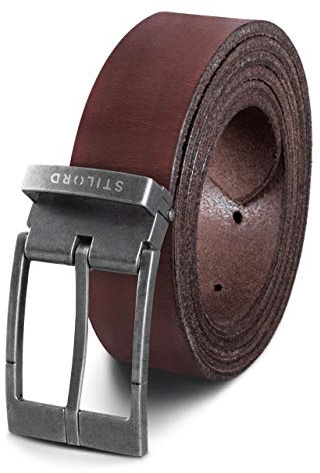 STILORD Vintage Ledergürtel Herren Damen Universal Kürzbar Echtledergürtel Herrengürtel Damengürtel Büffelleder, Farbe:cresto - braun | Schnalle antik - silbern I I, Größe:Universal 80-130 cm