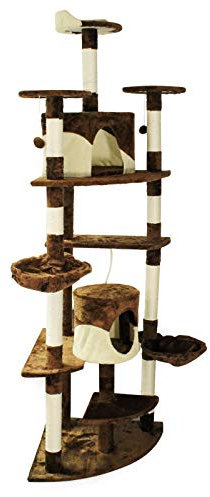 Árbol rascador para gatos de esquina 210cm Beis/marrón Accesorios mascotas Animales de compañía