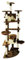 Wiltec Eck-Kratzbaum in Beige/Braun 210 cm hoch, Katzenkratzbaum mit Katzenhäuser, Katzenbaum mit Liegemulden und Plattformen, Kletterbaum für Katzen