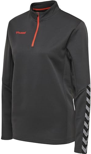 hummel Damen Sweatshirt Hmlauthentic Half Zip Sweatshirt Woman, Asphalt, 2XL, 204929-1525-2XL