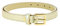 FASHIONGEN - Cintura donna larga 2 cm VERA PELLE di origine italiana, LINDA, Cintura per vestito, pantaloni - Oro, 80