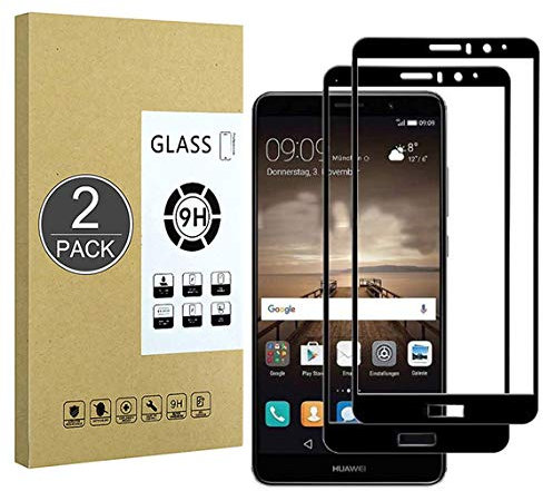 E-Hamii Película Cobertura Completa Compatible con Huawei Mate 9[Negro],[Pantalla Completa Pegada][Antiarañazos] Cubierta Protectora Vidrio Templado Premium 9H Premium,para Huawei Mate 9