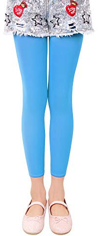 L&K-II 3/4 Enfants Filles Collants d'été sans Pieds Collants de Ballet Collants de Danse 40 den Opaque Microfibre coloré 27252 Bleu Ciel 122/128
