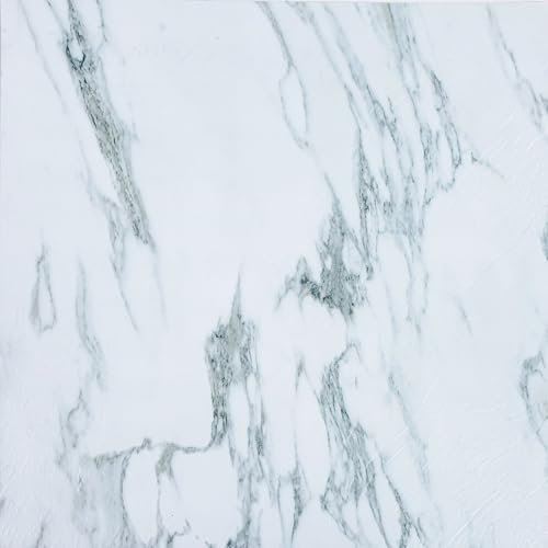 Decomeister Selbstklebende Bodenfliesen Kunststoff Fliesen Vinyl-Fliesen Klebefliesen Dekorfliesen mit Kleber Bodenbelag 2m² – 22 Stück á 30,5 x 30,5 cm Edel Marmor Marmoroptik Premium Marble