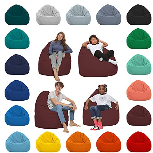 HomeIdeal - Sitzsack XXL Bodenkissen für Erwachsene & Kinder - Geeignet für Gaming oder Entspannen - Indoor wie Outdoor da er Wasserfest ist - mit EPS Perlen, Farbe:Weinrot, Größe:XXXL