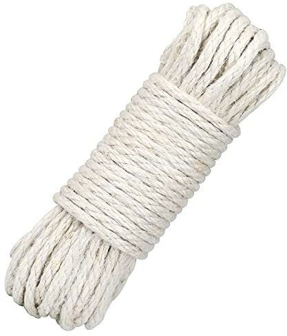 jijAcraft 5MM Beige Jute Rope: 20M Thick Jute Twine 3-Ply Natural Craft String Strong Garden Hemp Rope for DIY Craft Projects, Garden Use, Cat Scratching Post, Hanging, Wrapping