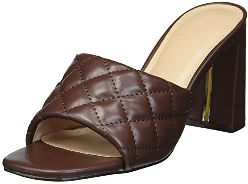 The Drop Pattie Sandalias Destalonadas de Tacón de Bloque para Mujer, Quilted Chocolate, 37.5 EU