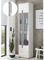 Lomadox Badezimmer Vitrine in Hochglanz weiß, B/H/T: ca. 45/200/35 cm