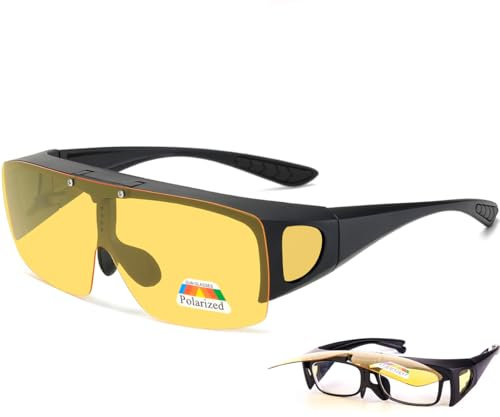 Musivon Nachtsichtbrille für Brillenträger - Polarisierte Nachtbrille für Herren Nachts Autofahren für Frauen