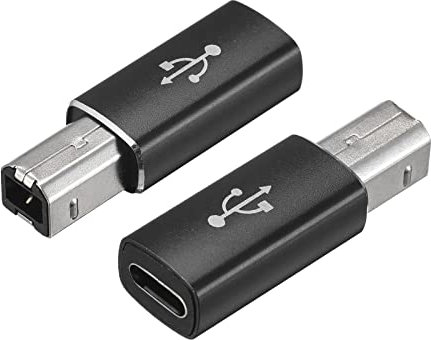 sourcing map USB C Buchse zu MIDI-Konverter Adapter Typ-C zu USB B Adapter kompatibel mit Druckern Laptops Tablets Klavieren Synthesizern schwarz