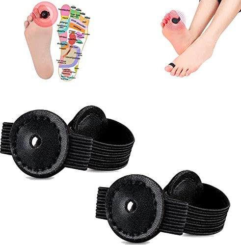 Stepfit Akupressur Magnetisch Leder Zehenring, Magnetische Therapie Abnehmen Zehenring, Elastische Lymphe Entgiftung Magnetische Abnehmen Zehenabdeckungen für Männer Frauen (2 Pairs)