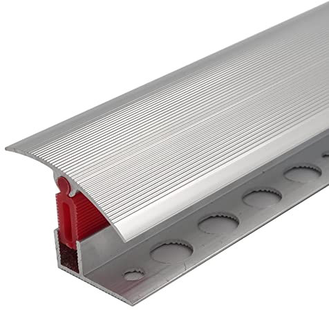 Cayrus TTC 40mm Aluminium Door Threshold T Bar Trim Adjustable Height/Pivots Easy Clip - Bright Silver, 0.92