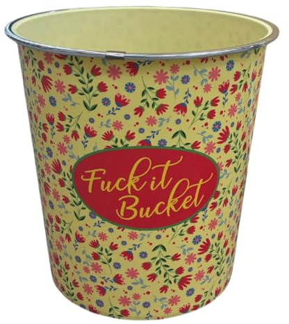Diabolical DP1297 Fuck it Bucket - Waste Paper Bin, Funny Gifts for Women, Small Bedroom Bin, Presents for Men, Work From Home Accessories, University Gift, Gifts for Coworkers, Paper Bins
