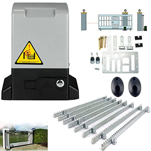 ECUTEE 2000KG Motor Puerta Corredera 750W Operador de Apertura de Puerta Abridor Automático Juego de abridores puerta con 4M de Barra Dentada para Puerta de Jardín, Garaje