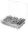 Lot de 400 clous sans couture avec fil de base à double tête avec 4 outil de douille spécifique à l'ongle, double tête clou clou pour le montage de plinthes