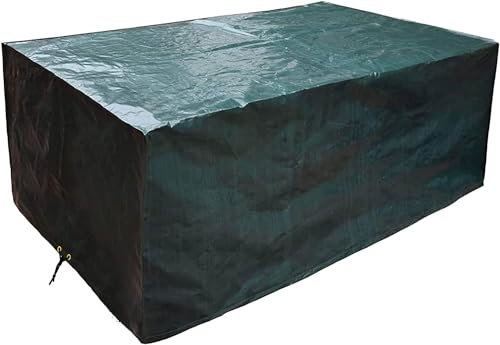 PATIO PLUS Outdoor Furniture Set Cover, Waterproof,Windproof, Anti-UV, Rectangular,garden table Covers for Patio Table and Chairs Set - Extra Large 300x300x90cm Green