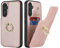 SailorTech per Samsung Galaxy A54 5G Custodia con portacarte, Galaxy A54 5G Custodia telefonica ad anello con supporto per carta di credito Custodia per Samsung A54 5G-Oro rosa