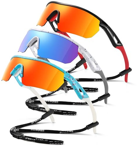 Vcarsian Kids Sunglasses Youth Baseball Sunglasses for Boys Girls 3-12 Polarized Softball Cycling Sports Goggles UV Protection