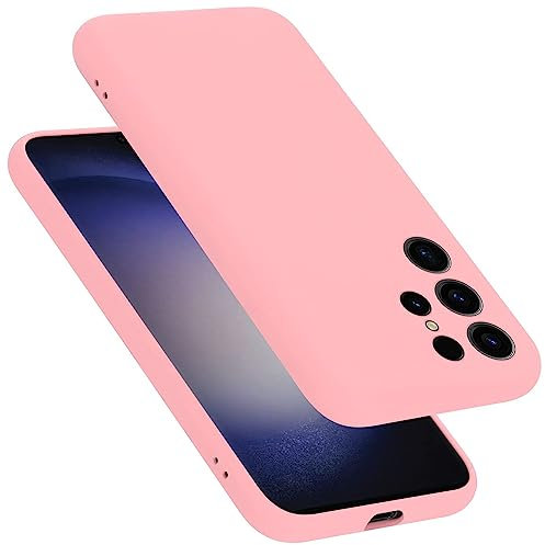Cadorabo Hülle kompatibel mit Samsung Galaxy S24 Ultra Hülle Silikon Handyhülle für Galaxy S24 Ultra Case aus flüssigem Silikon- Kratzfeste und stoßfeste dünne TPU Schutzhülle - Liquid PINK