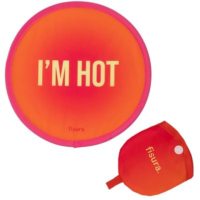 FISURA – Runder faltbarer Fächer. Original faltbarer Handventilator. Faltbares Frisbee. Tragbarer Fächer für Partys. 20 zentimeter. (Hot, 1 Stück)