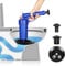 Taylor & Brown Toilet Plunger Kitchen Sink Sewer Dredge Tool, High Pressure Air Drain Pump Pipe Dredge Tools Drain Cleaning Tool with 4 Suckers for Kitchen Bathtub Shower Sink Plunger