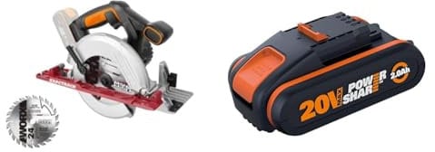 Worx WX530 Exactrack Circular Saw & WA3551.1 2.0Ah Battery Pack, 18V (20V Max)