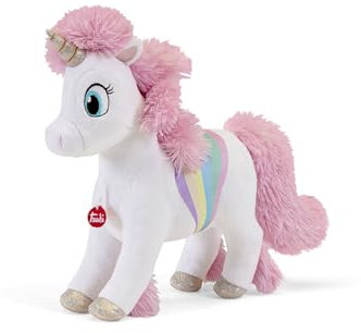 Trudi Unicorno Leslie Peluche unicorno arcobaleno, regalo bambini compleanno | 28x34x11cm taglia M | Fantasy Unicorn collection | modello 19299