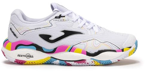 Joma Pádel Zapatilla Smash Blanca, 37-47 - Suela Reactive Ball Que Absorve Impactos y Evita Torsiones en Articulaciones