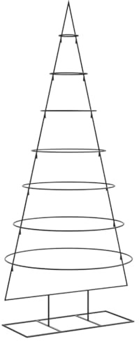 vidaXL Albero di Natale Decorativo in Metallo Nero 180 cm