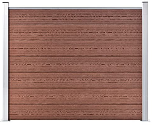 Sufrk Zaunelement WPC 180x146 cm Braun Zaunfelder Holz Zaunelemente Kunststoff Wpc Pfosten