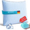 WVIOWVI Memory Foam Kissen, Kühlendes Kopfkissen, Nackenkissen Ergonomisches Seitenschläferkissen Schlafkissen für Seiten, Rücken & Bauchschläfer (Blau-weiß Seite, 40cm)