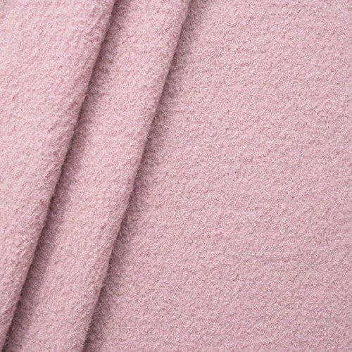 STOFFKONTOR Walkloden Wollstoff Meterware, 100% Wolle, Farbe Rosa, Isolierend & Beidseitig verwendbar, ca. 140 cm breit, ca. 350 g/m²