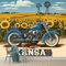 Papier Peint Panoramique Moto vintage Country Sunflower, 400 x 280 cm, Poster Geant Papier Peint Panoramique, pour Salon Chambre Chambre restaurant Décoration Jaune bleu Murale