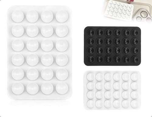 AOYEGIC 2 Stück Saugnäpfe für Handy,Silikon Noppen Handyhülle Halterung,Langlebig rutschfest Rückseite Saugnapfhalter,verwendet für Glatte Oberfläche(Weiß und Schwarz)