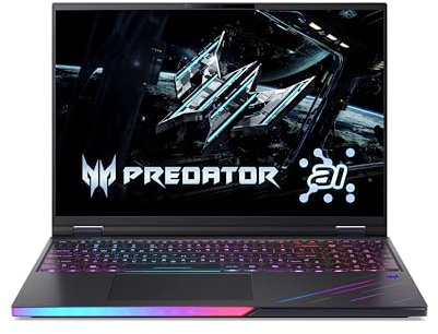 acer Predator Helios 16 AI OLED (PH16-73-94WZ) Gaming Laptop, 16 Inch WQXGA OLED 240Hz Display, Intel Core Ultra 9 275HX, 32 GB RAM, 1 TB SSD, NVIDIA GeForce RTX 5090, Windows 11, QWERTZ Keyboard