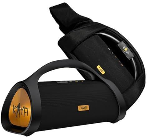 KAYFI K55 Altavoz Portátil Bluetooth, 60W RMS, Batería 5000mAh, IPX7 Resistente al Agua, 25h de Reproducción, Negro