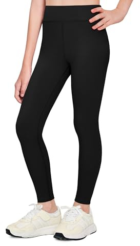 Zaclotre Girls Athletic Leggings Kids High Waisted Activewear Dance Workout Running Yoga Pants Black