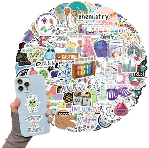 110x Aufkleber Biologie - Lustige Sticker | Meme Sticker Lehrer | Cartoon Geburtstagsfeier Dekoration | Wasserdichtes Abziehbild | Skateboard - - Für Wasserflaschen Laptop -Kühlschrank