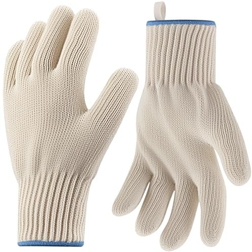 Heat Resistant Oven Gloves, Kitchen Cooking Oven Gloves with Fingers | Heat Proof Gloves, Full Hand Protection, Outdoor BBQ/Grill Gloves for Hot Food Handling, Set of 2